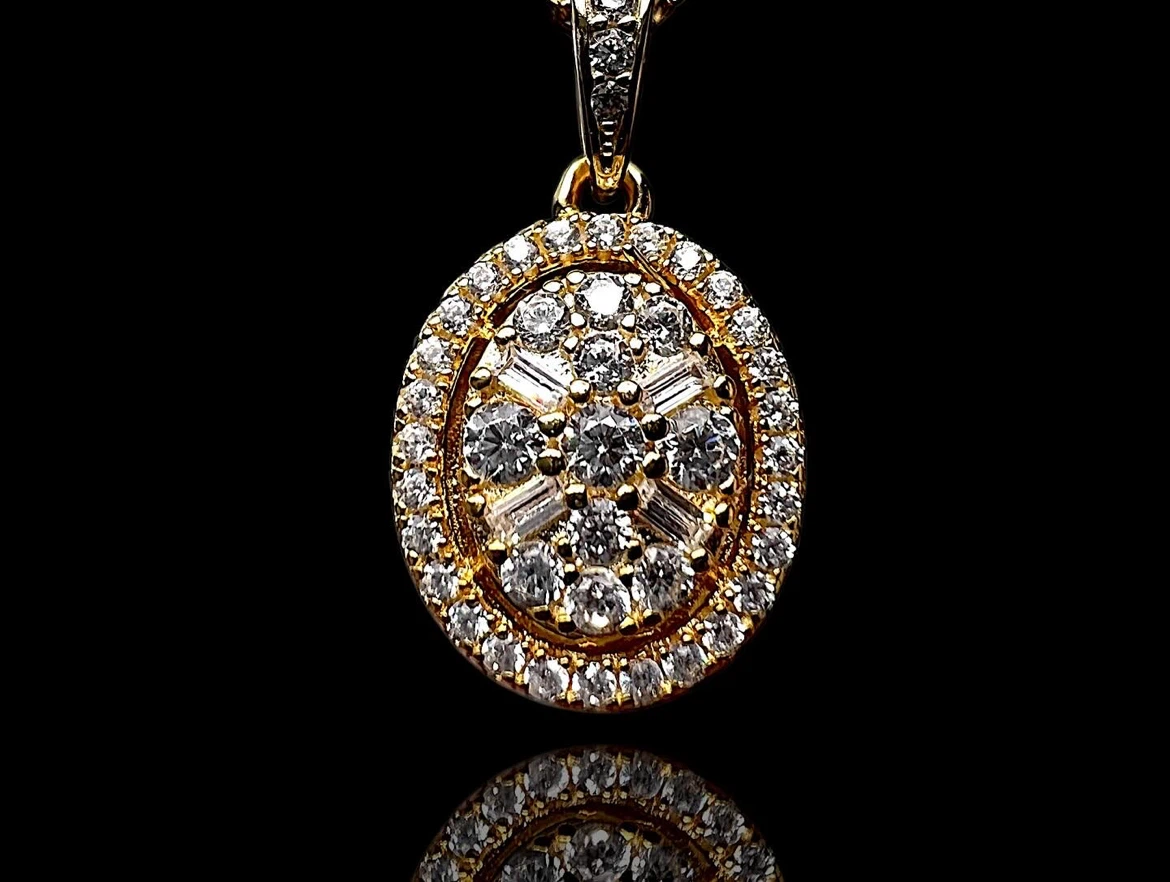 Diamond Halo Pendant Necklace - photo 4