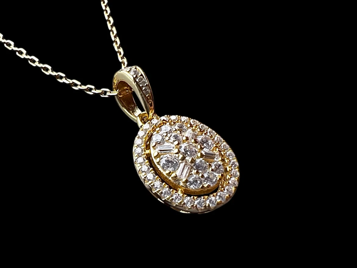 Diamond Halo Pendant Necklace - photo 5