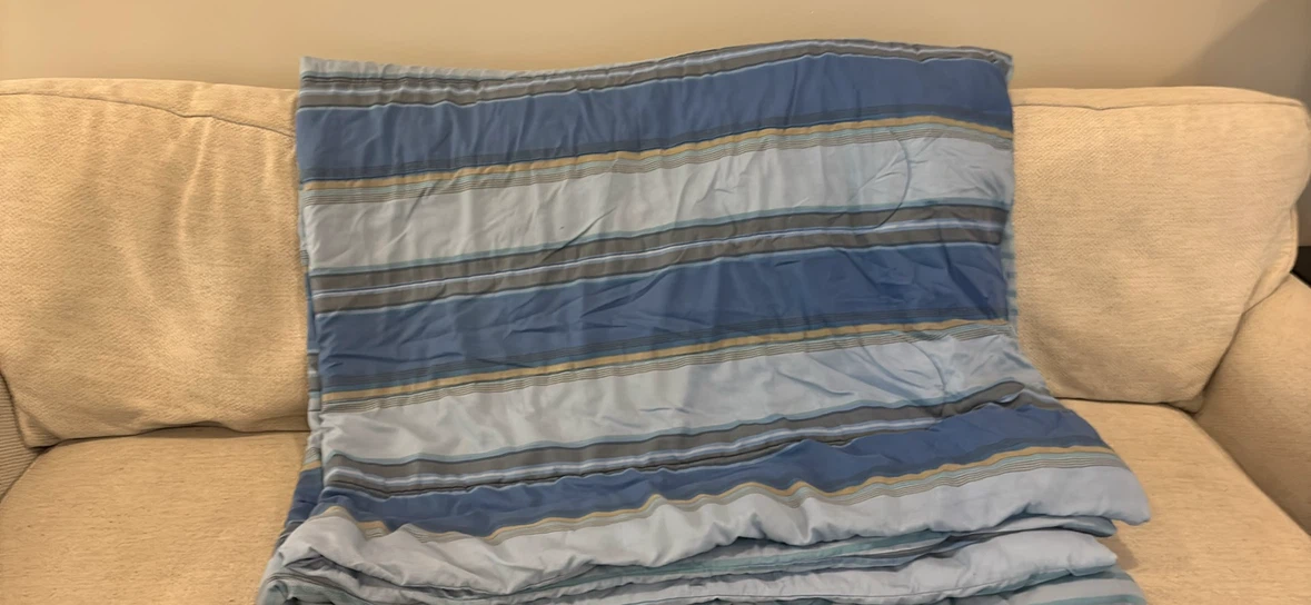 Blue Striped Comforter - Full/Double