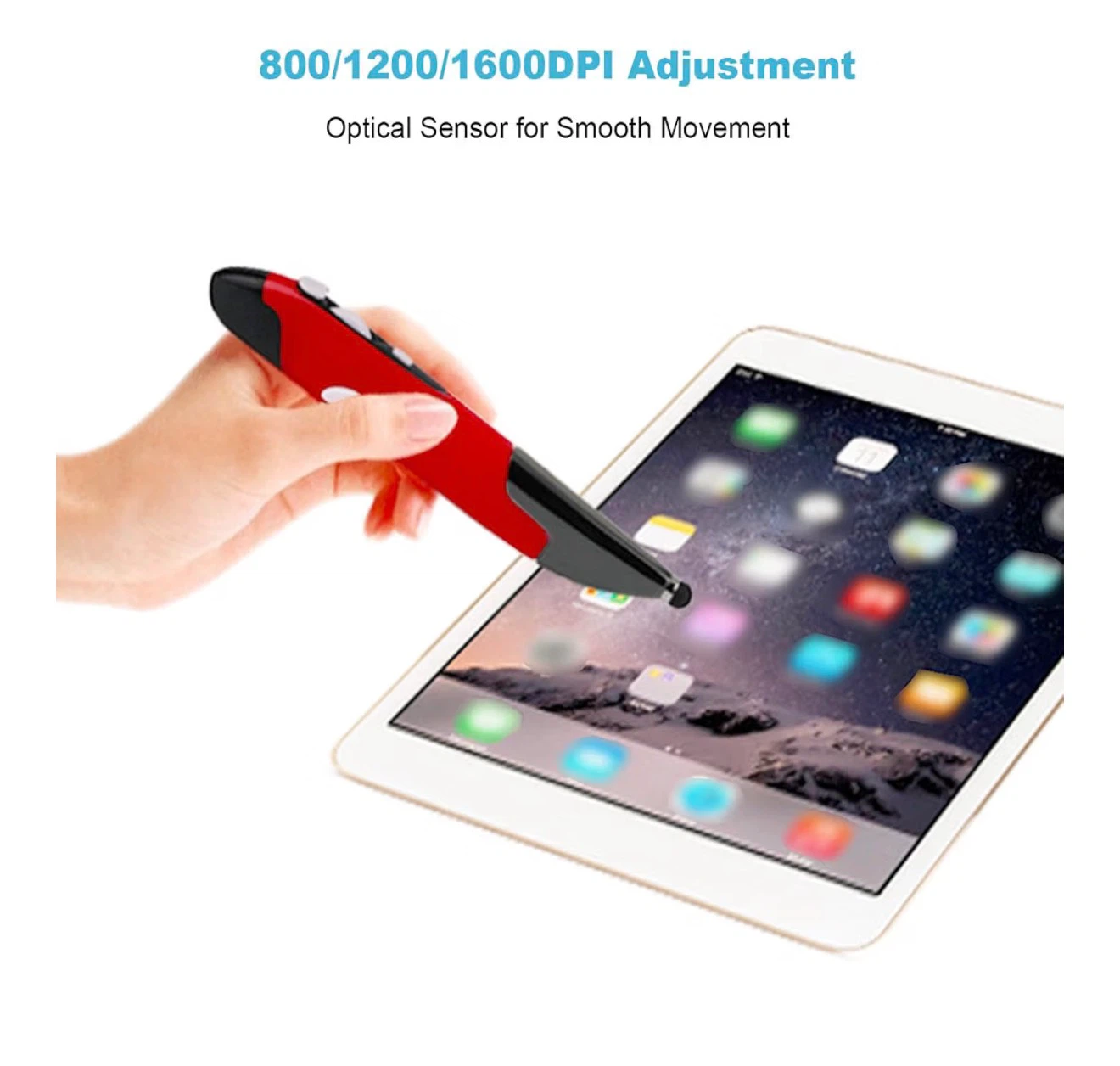 Heayzoki Red 2.4G Wireless Ergonomic Pen Mouse - photo 5