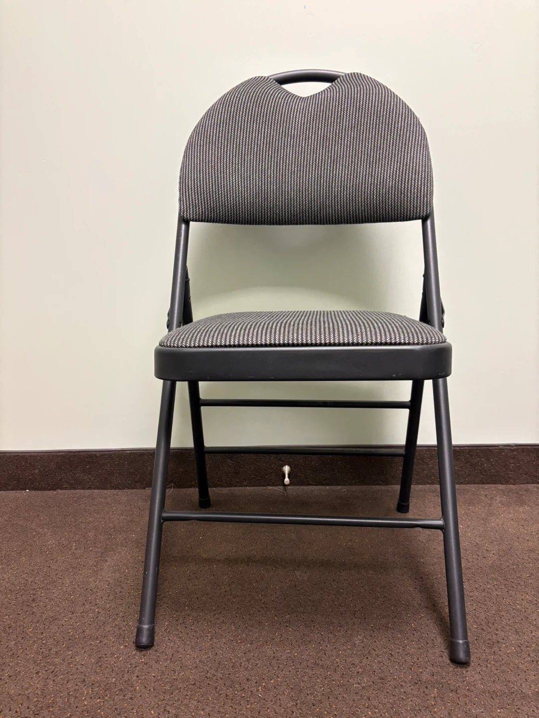 Folding Chair with Pinstripe Upholstery