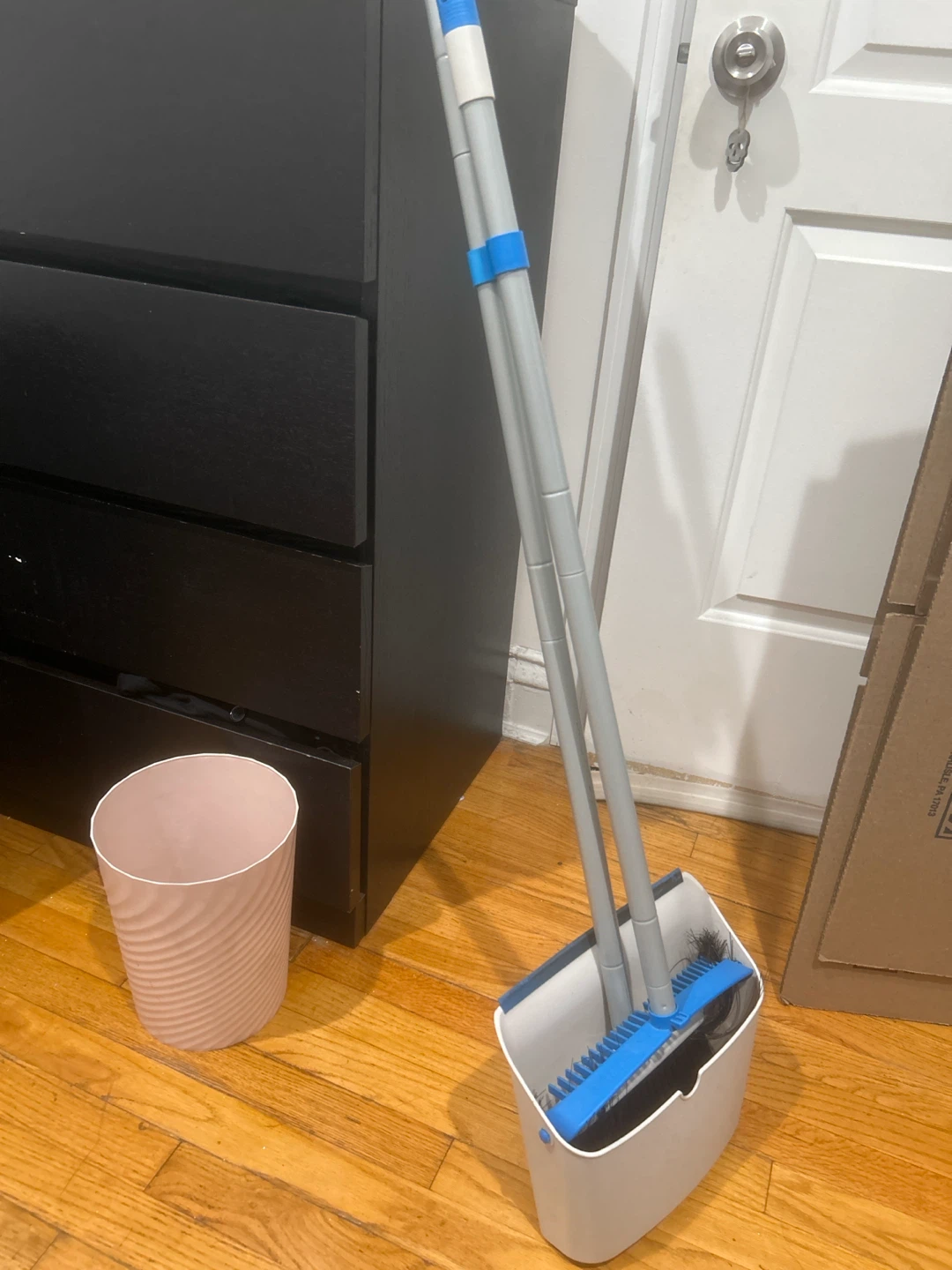 Broom and Dustpan with Trash Bin