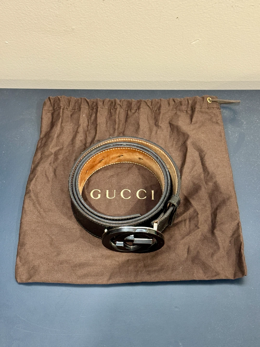Gucci interlocking monogram belt authentic