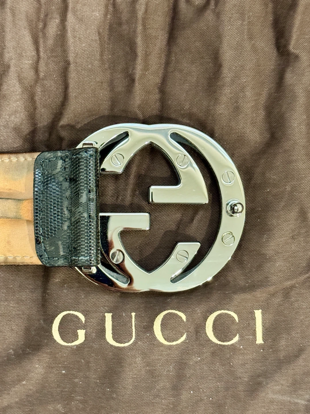 Gucci interlocking monogram belt authentic - photo 3