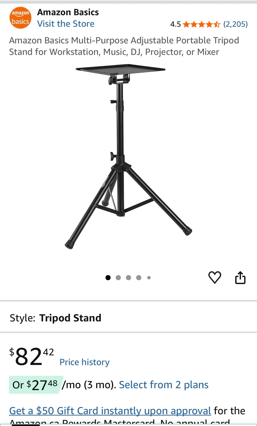 Black adjustable tripod projector stand - photo 4