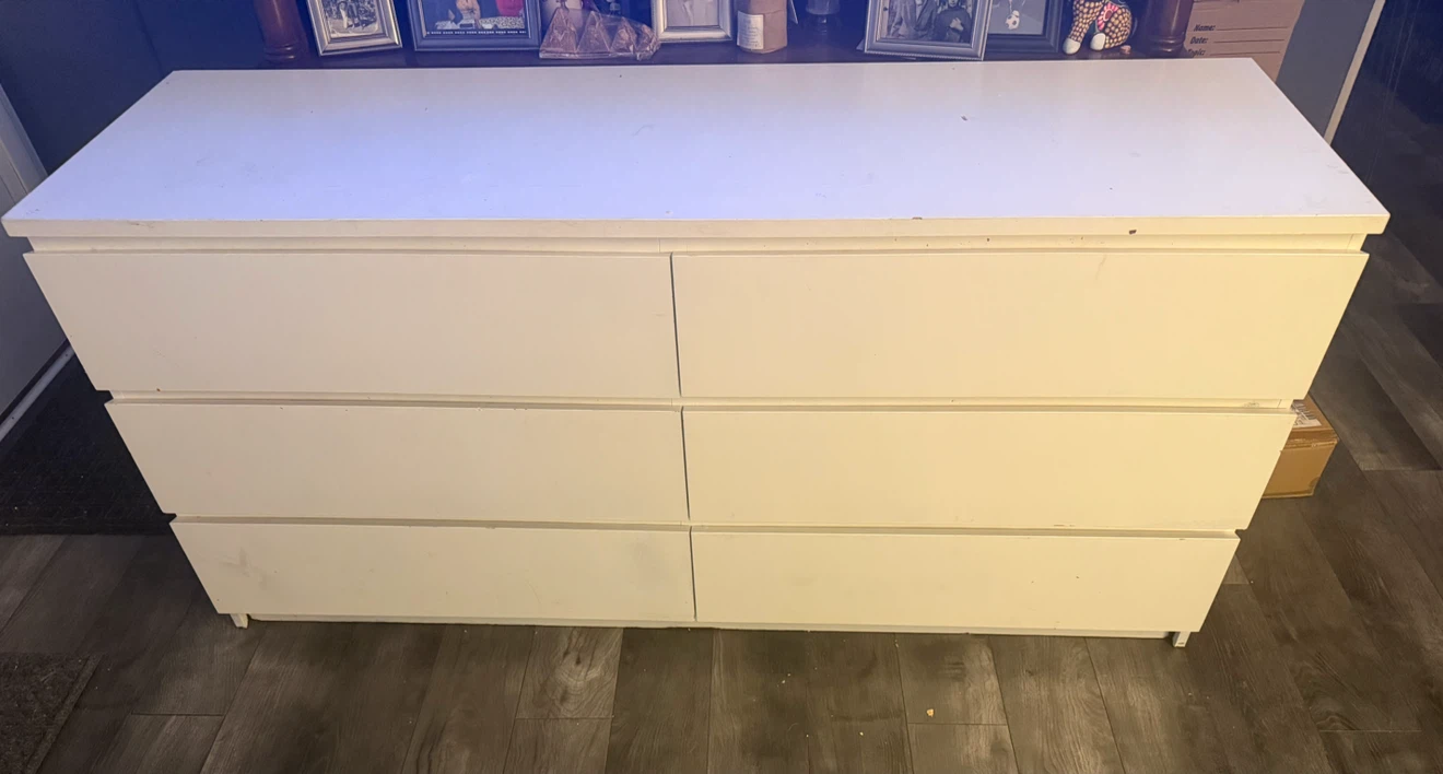 White 6 Drawer Dresser
