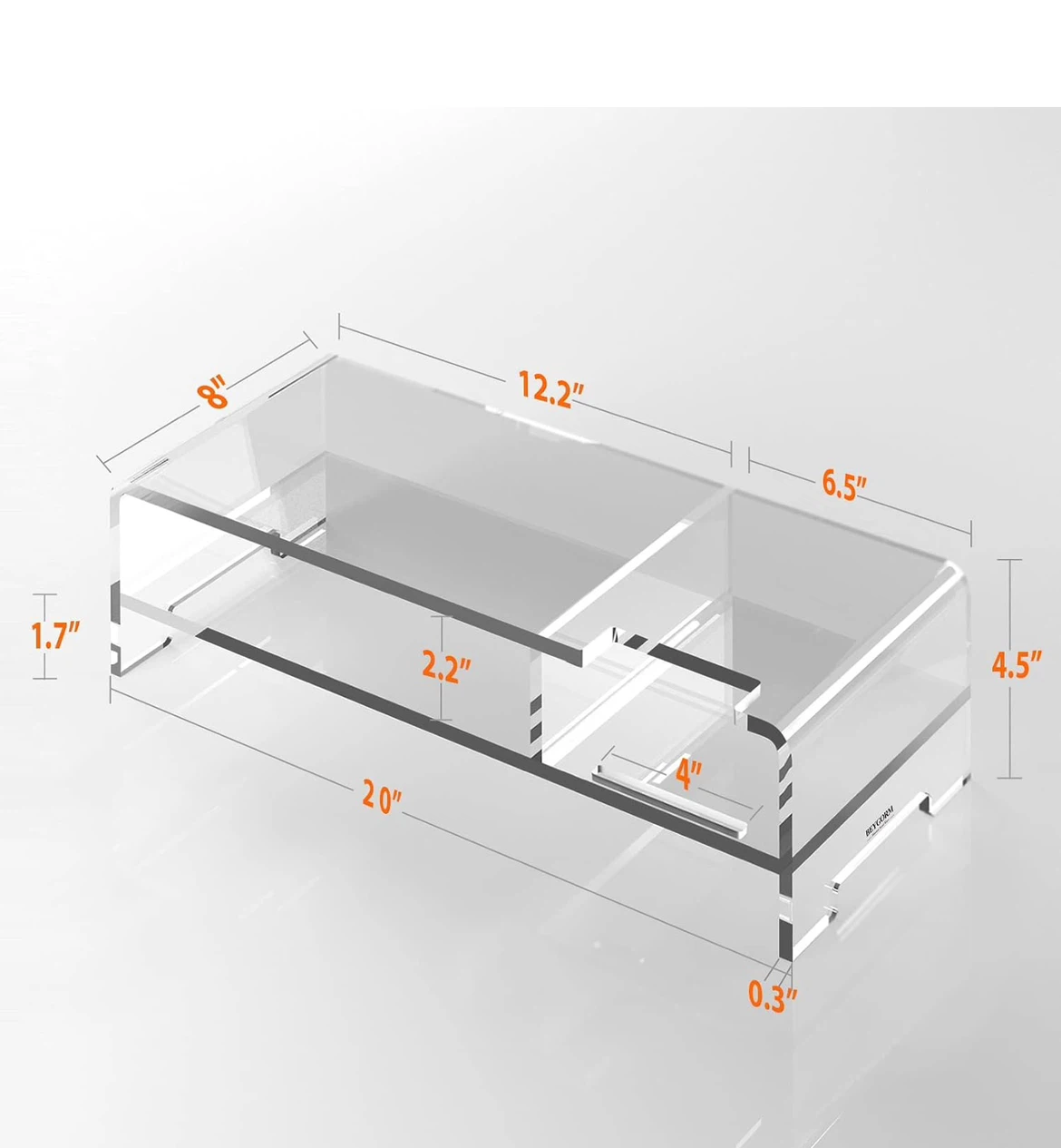 Clear Acrylic Monitor Riser with Phone Holder - photo 2