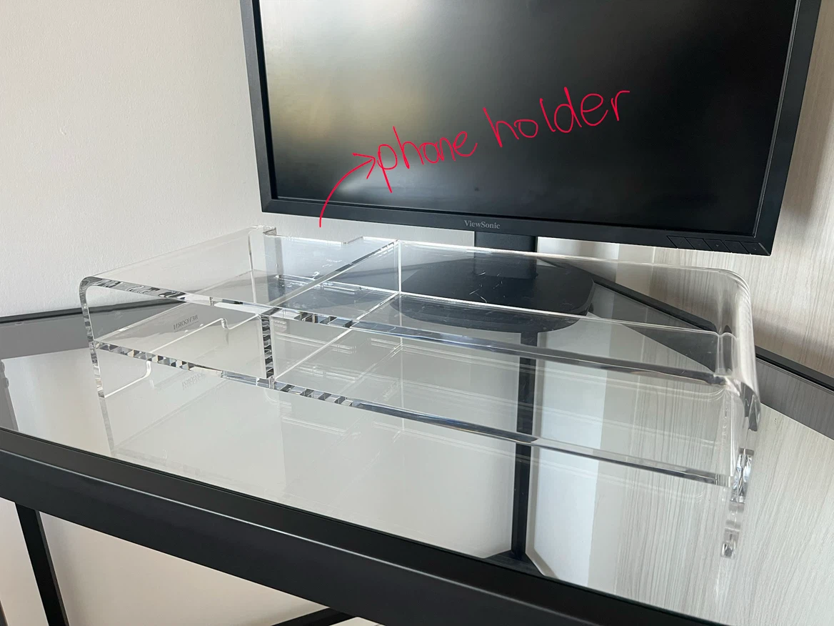 Clear Acrylic Monitor Riser with Phone Holder - photo 5