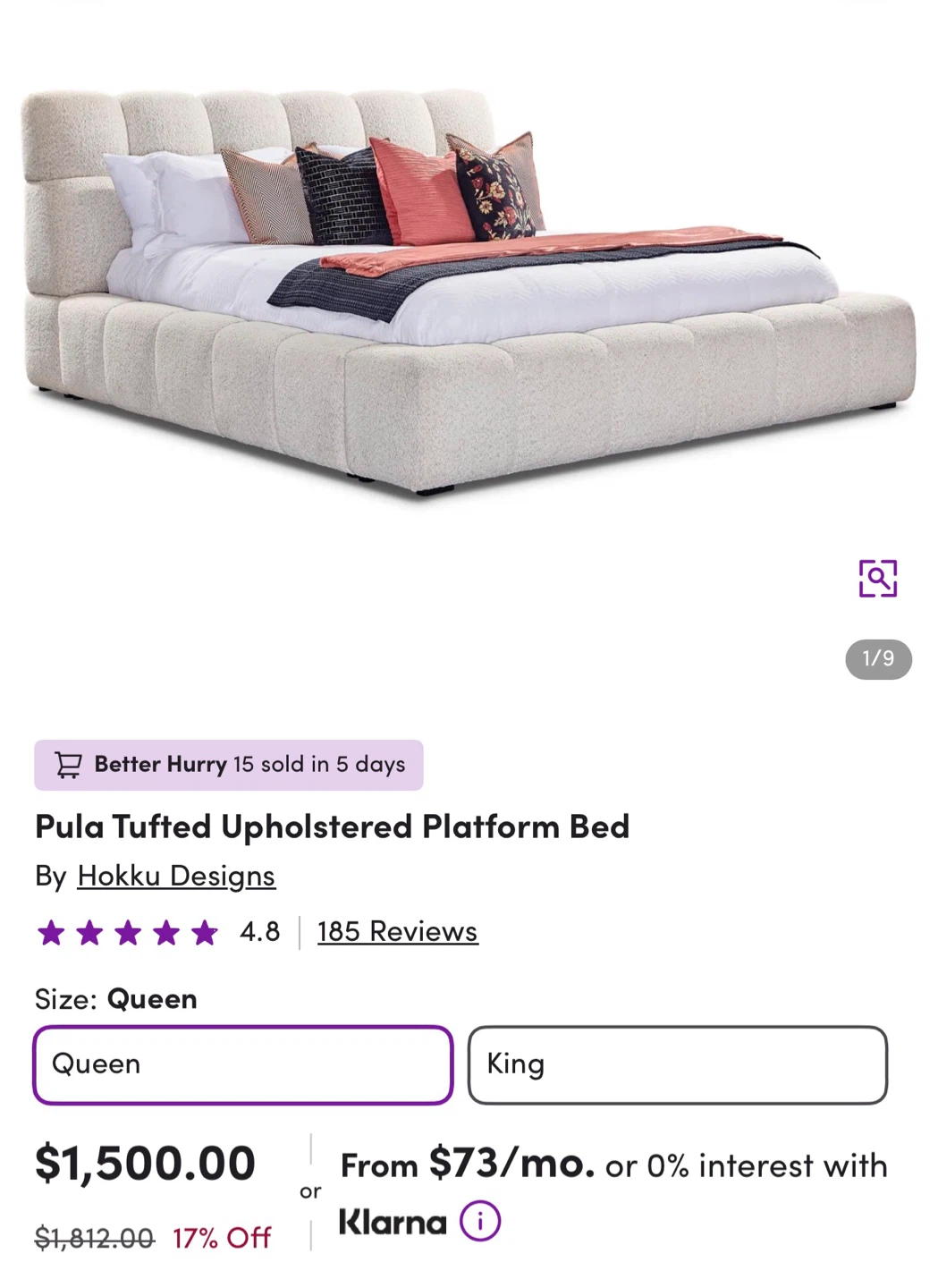 Modern Upholstered Platform Bed Frame