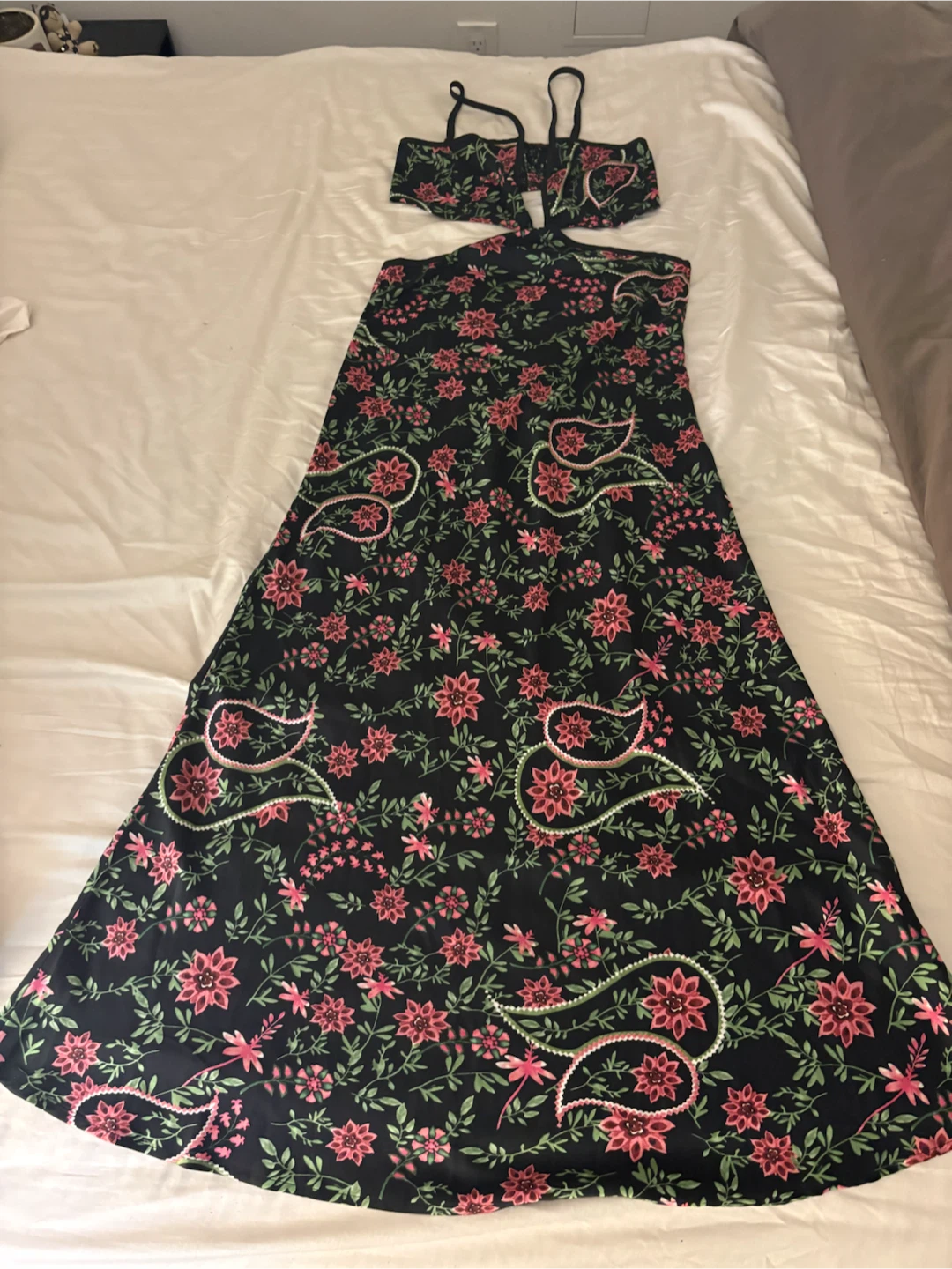 Commense Floral Paisley Cut-Out Maxi Dress Size S - photo 2
