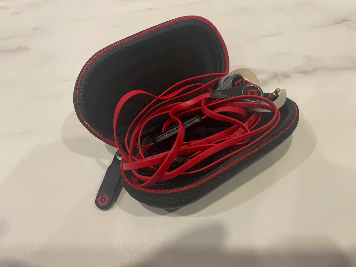 Beats by Dr. Dre Red Earbuds with Carrying Case
