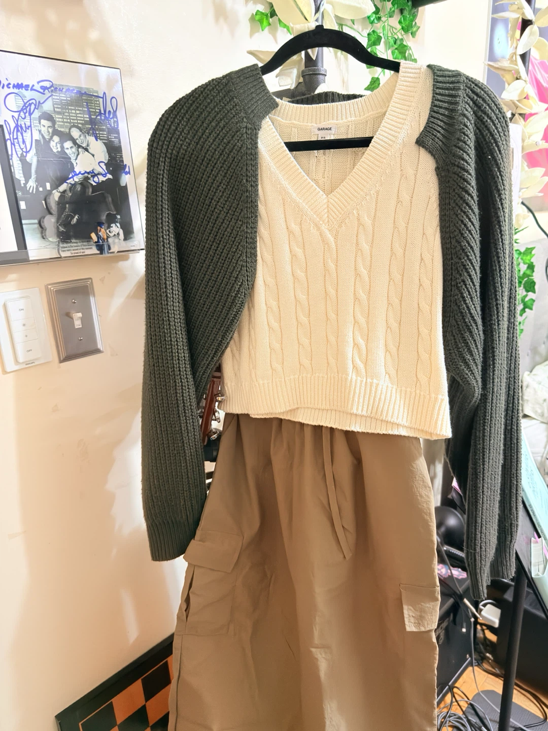 Outfit BUNDLE earthy toned: vest, cardigan, maxi cargo skirt - photo 2