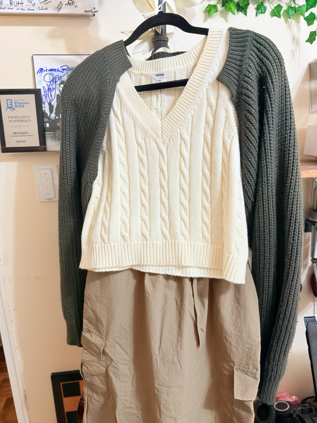 Outfit BUNDLE earthy toned: vest, cardigan, maxi cargo skirt - photo 3