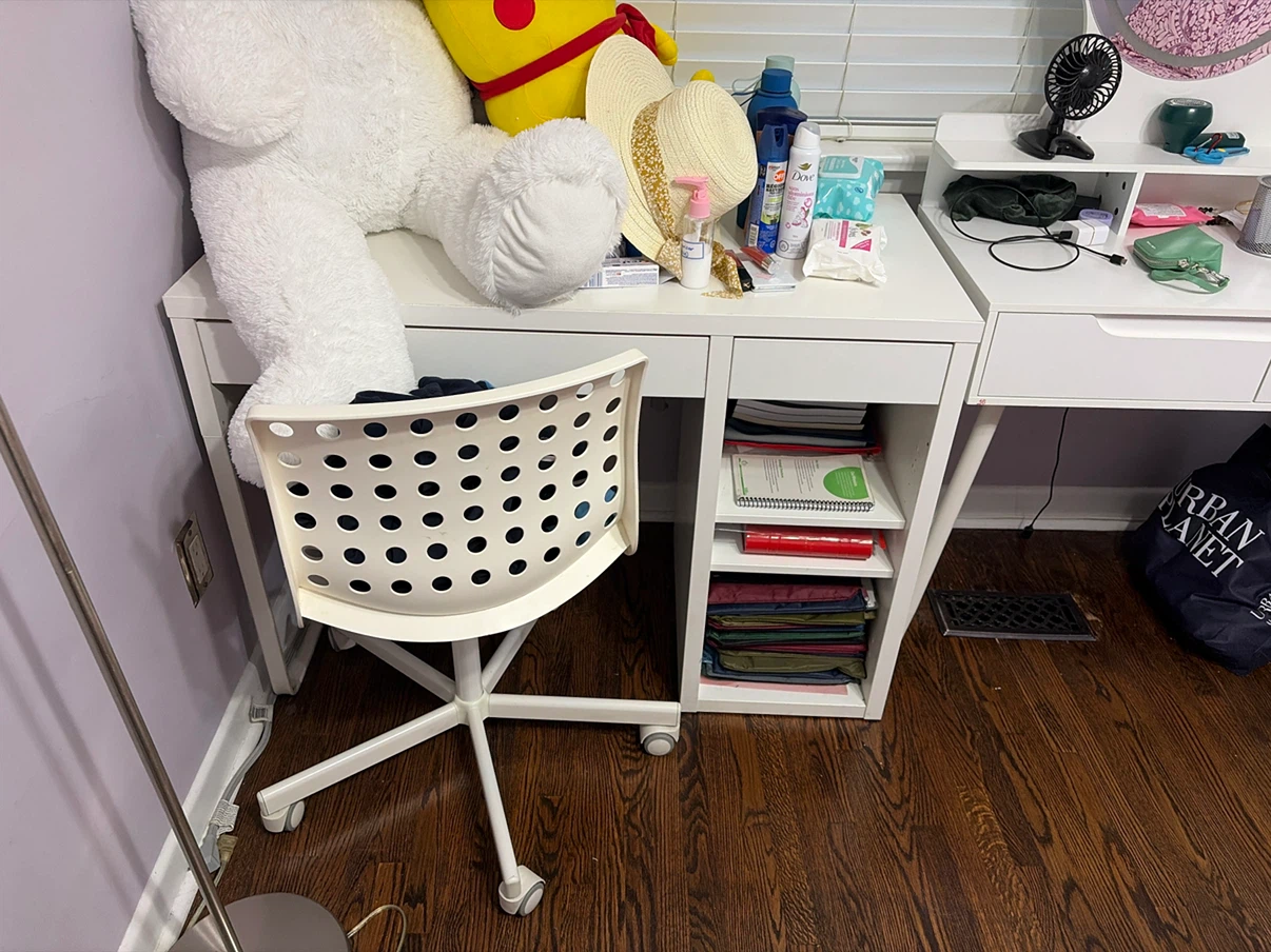 White IKEA Desk and Chair