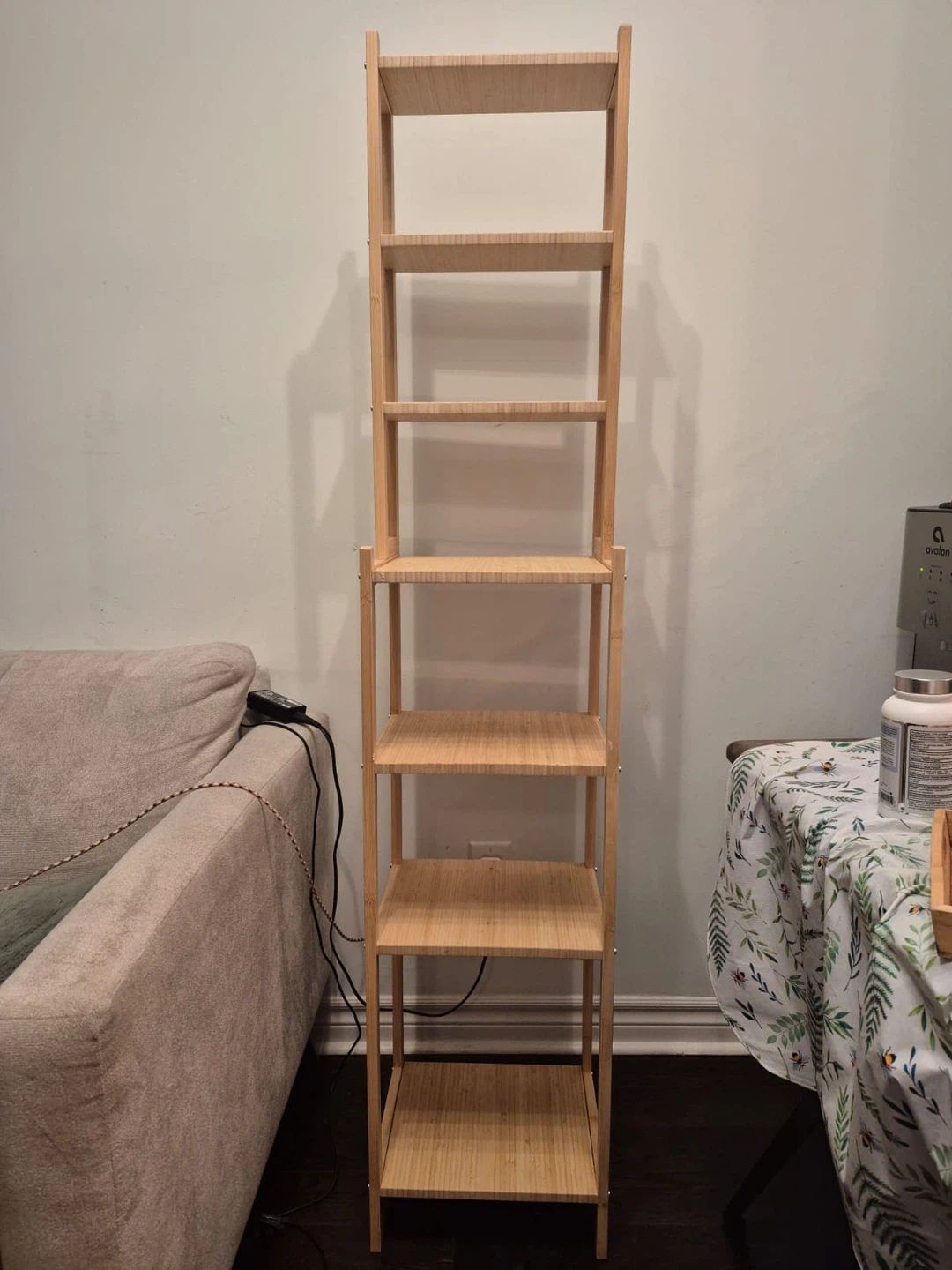 Bamboo 5-Shelf Ladder Bookshelf
