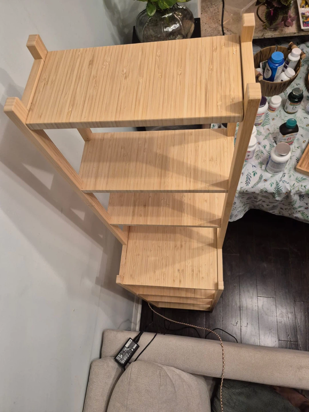 Bamboo 5-Shelf Ladder Bookshelf - photo 3
