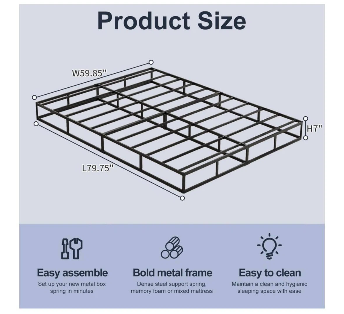 Metal Bed Frame Box Spring - photo 2