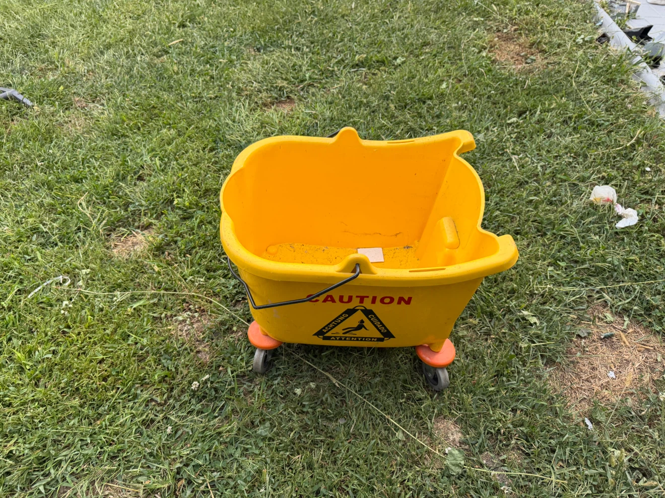 Yellow Mop Bucket with Wheels