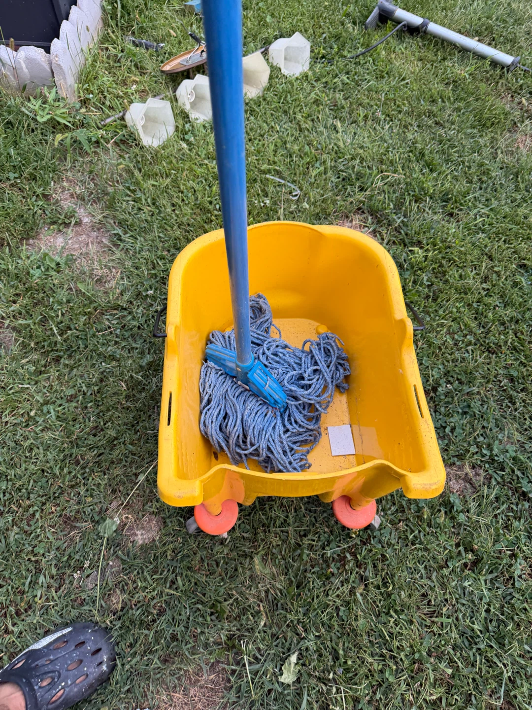 Yellow Mop Bucket with Wheels - photo 2