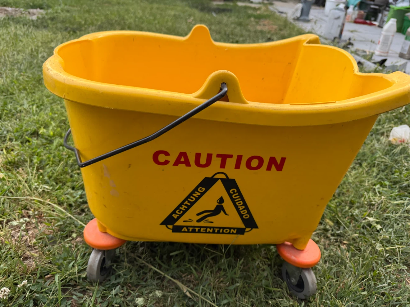 Yellow Mop Bucket with Wheels - photo 3