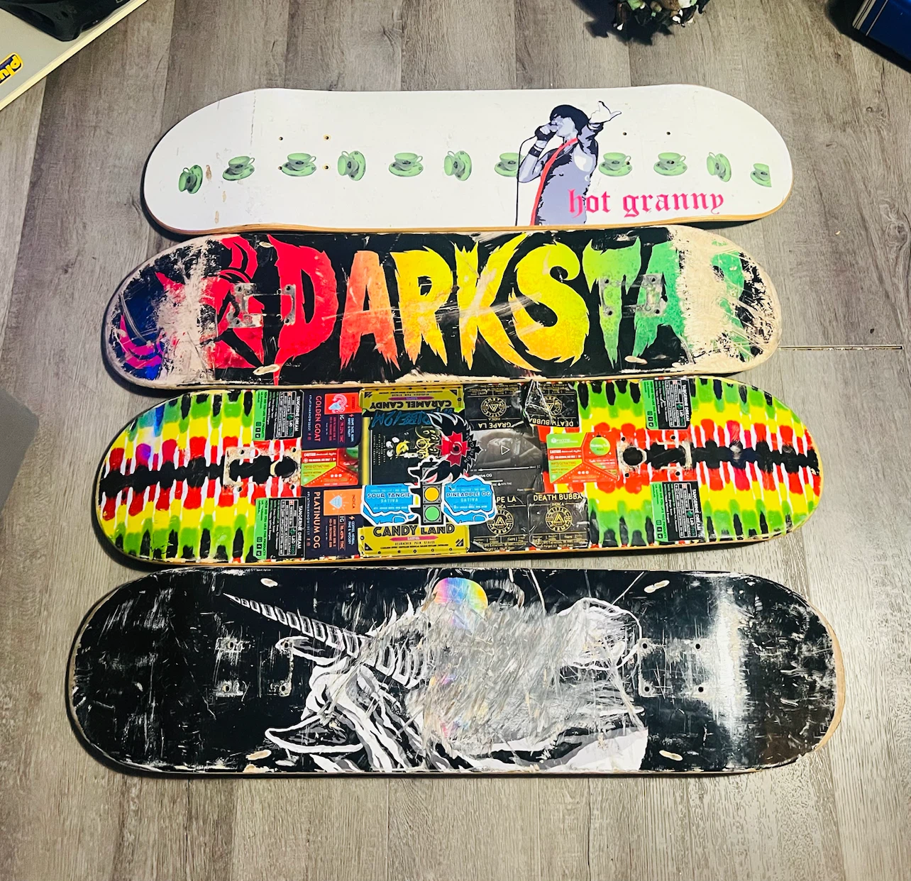 Four Skateboard Decks