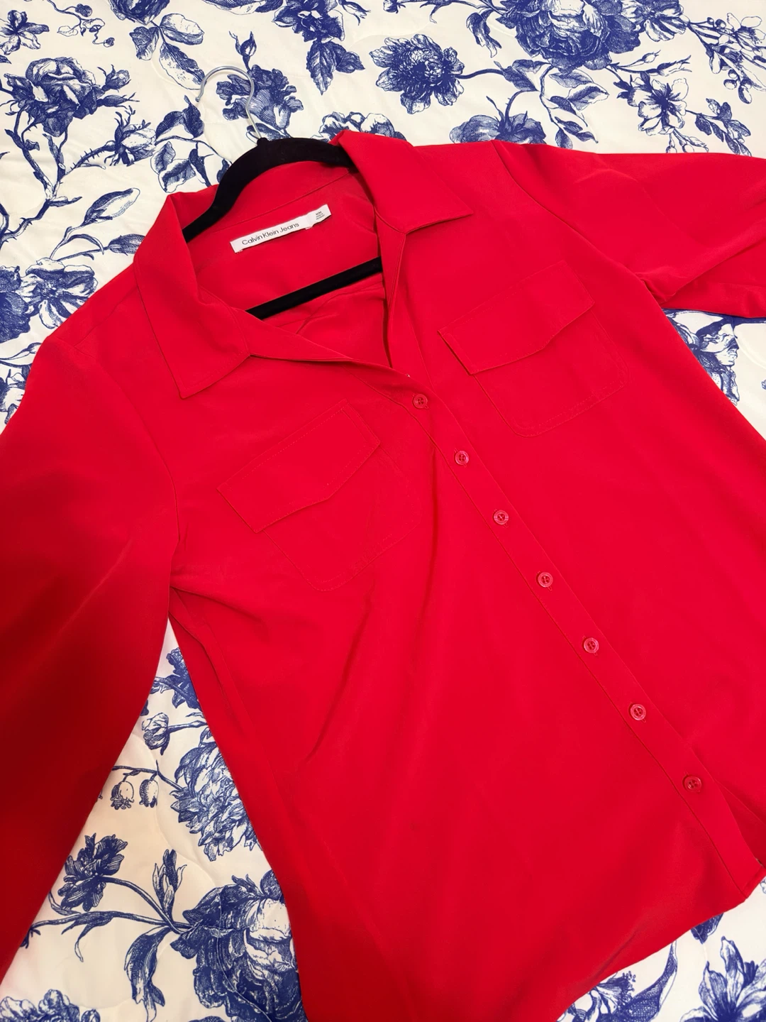 Calvin Klein Jeans Red Button-Up Shirt