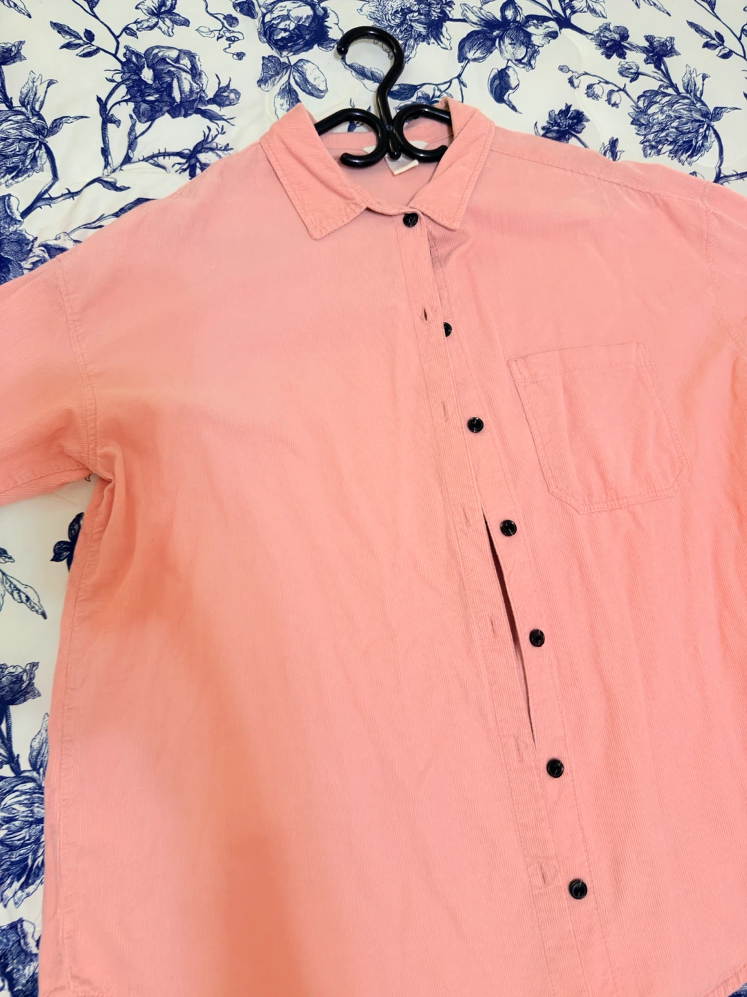 H&M Logg Pink Corduroy Button-Up Shirt
