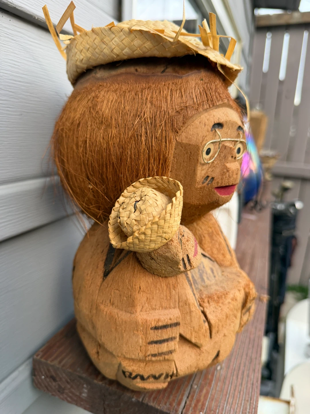 Handmade Coconut Figurine with Baby