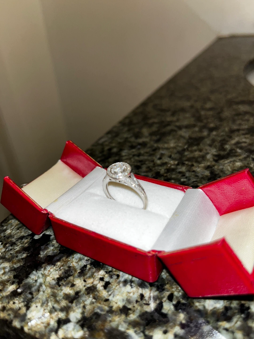 Diamond Halo Engagement Ring - photo 3