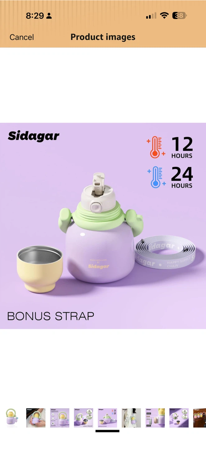 Sidagar 22 oz Insulated Water Bottle
