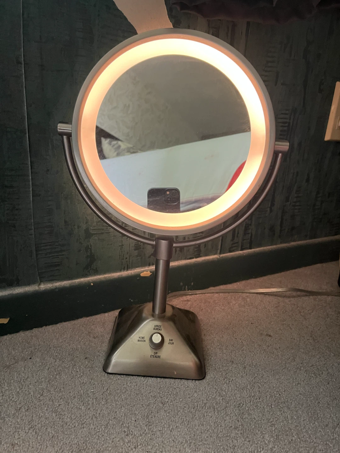 Lighted Makeup Mirror with Brushed Nickel Finish - photo 3