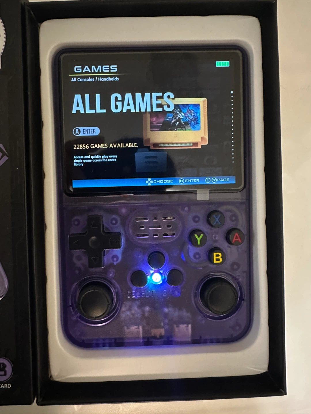 R36SX Game Player - Purple Transparent Handheld Console