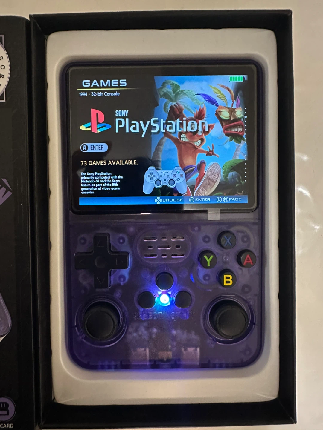R36SX Game Player - Purple Transparent Handheld Console - photo 3
