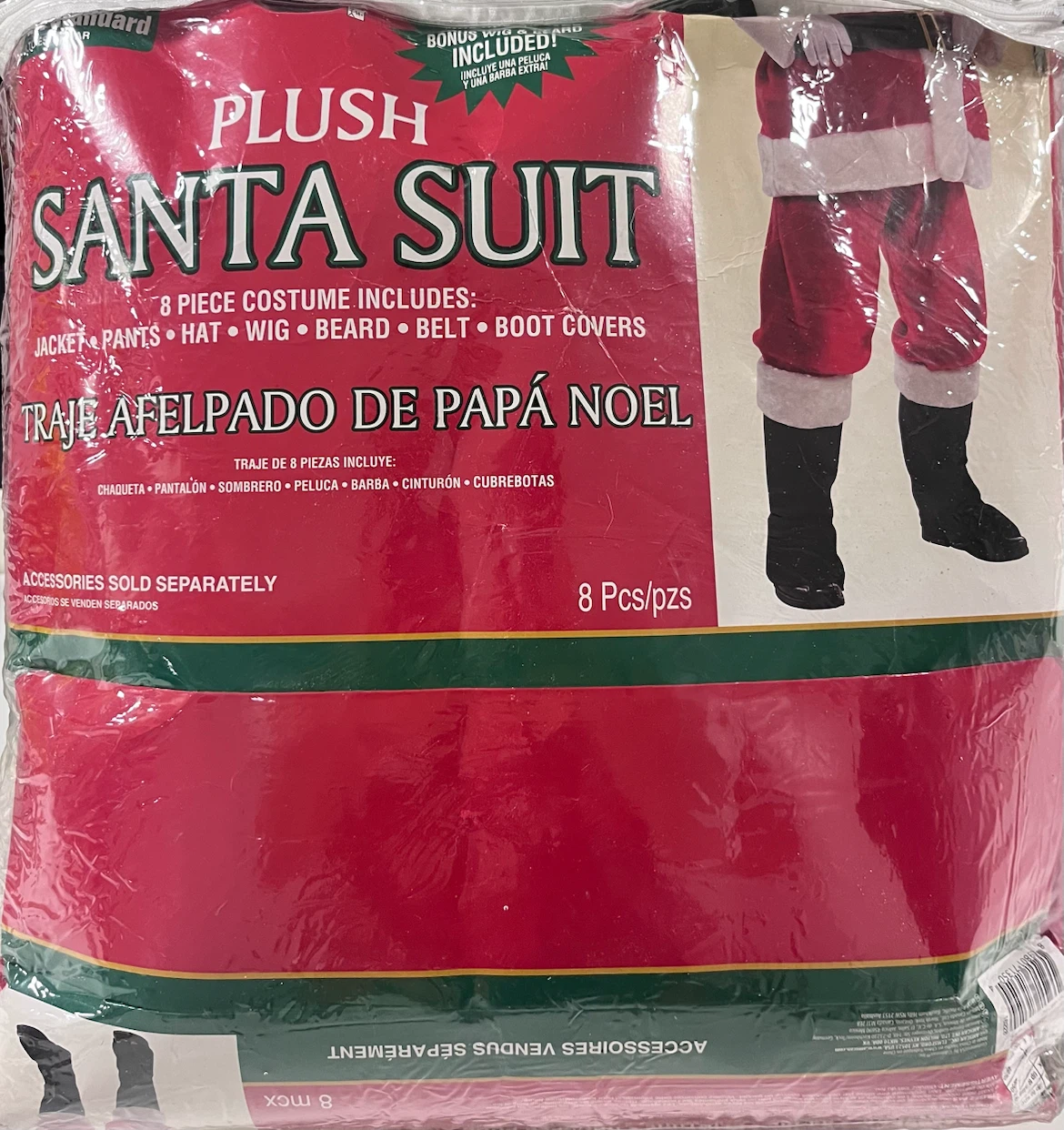Plush Santa Suit 8 Piece Costume