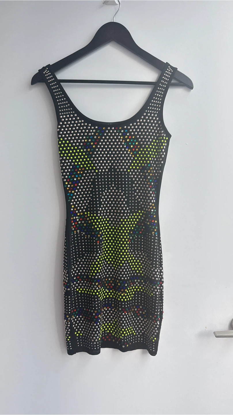 Women's Embellished Black Tank Dress