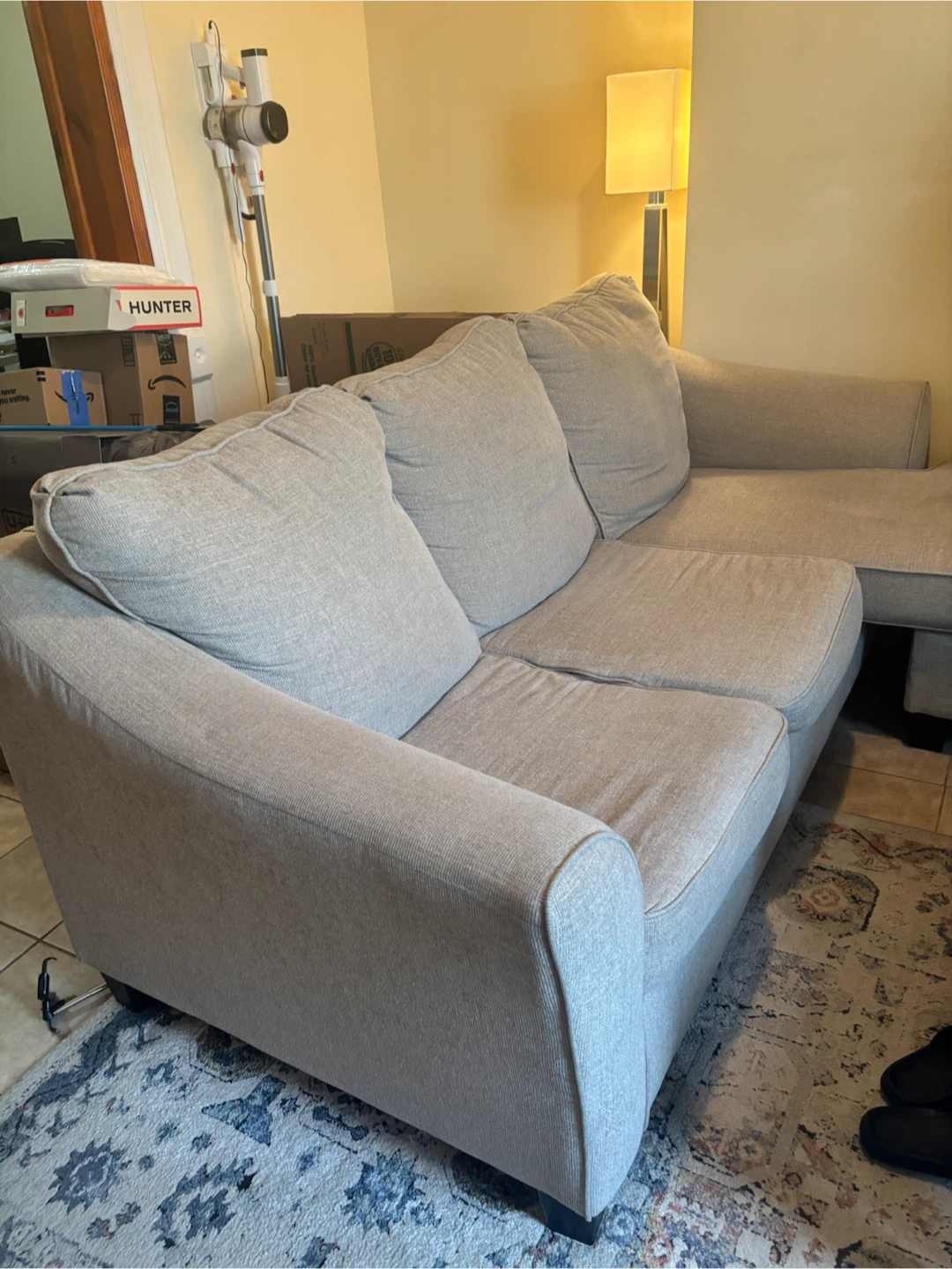 MOVING SALE! Light Gray Sectional Sofa - photo 3