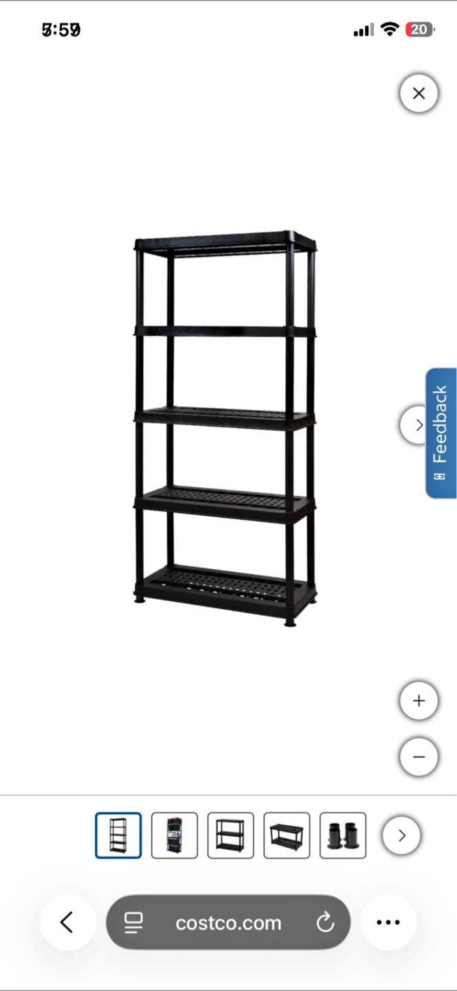 Black 5-Shelf Storage Unit