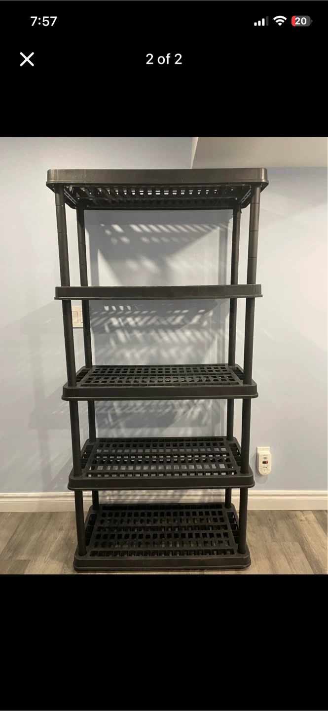 Black 5-Shelf Storage Unit - photo 2
