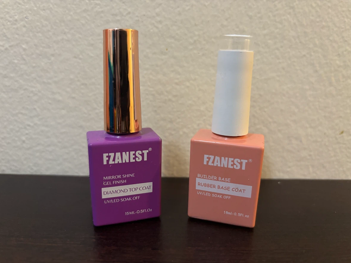 NEW-Fzanest Gel Nail Polish Diamond Top Coat & Builder Base