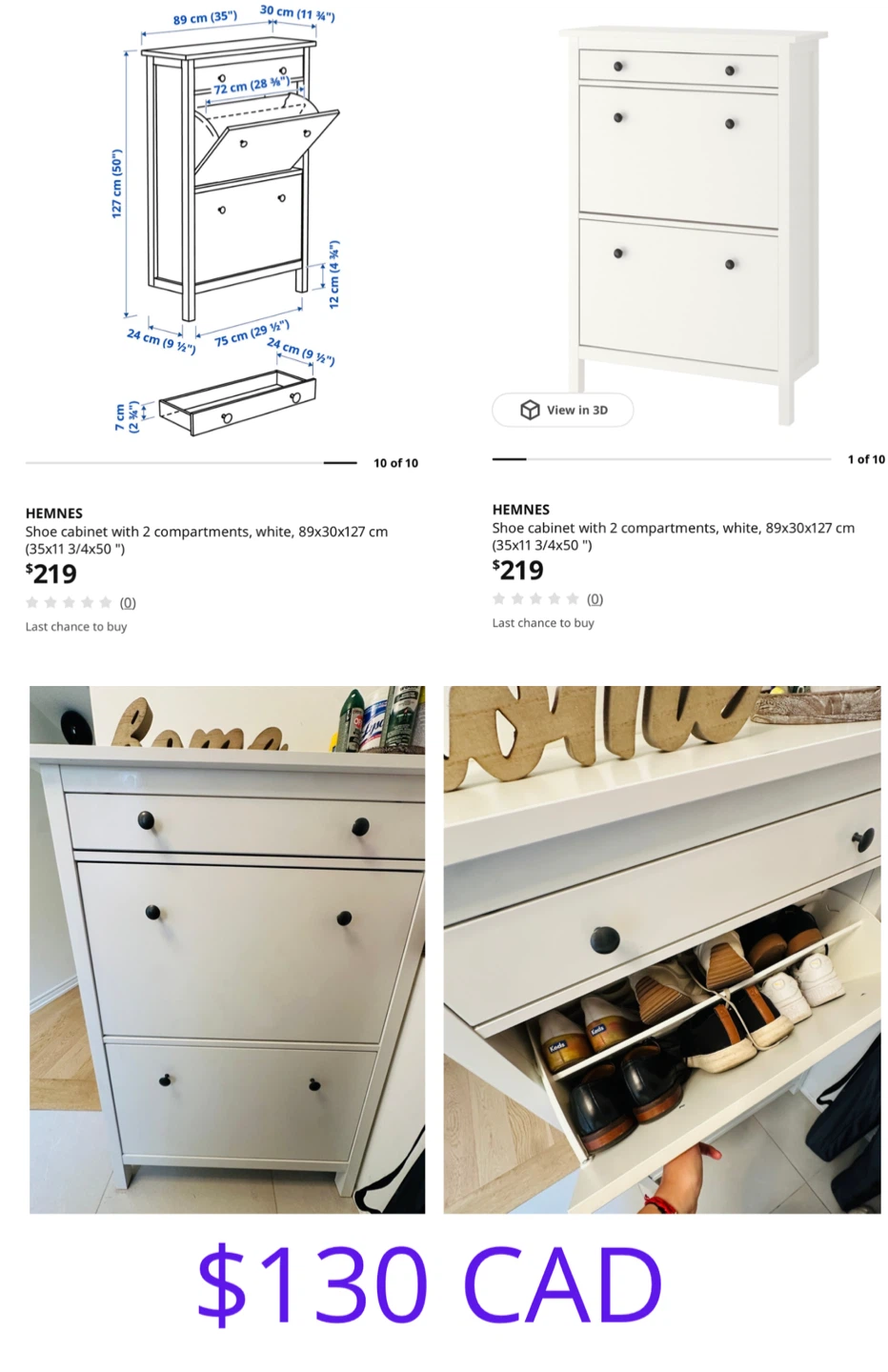 Shoe Cabinet - White IKEA HEMNES
