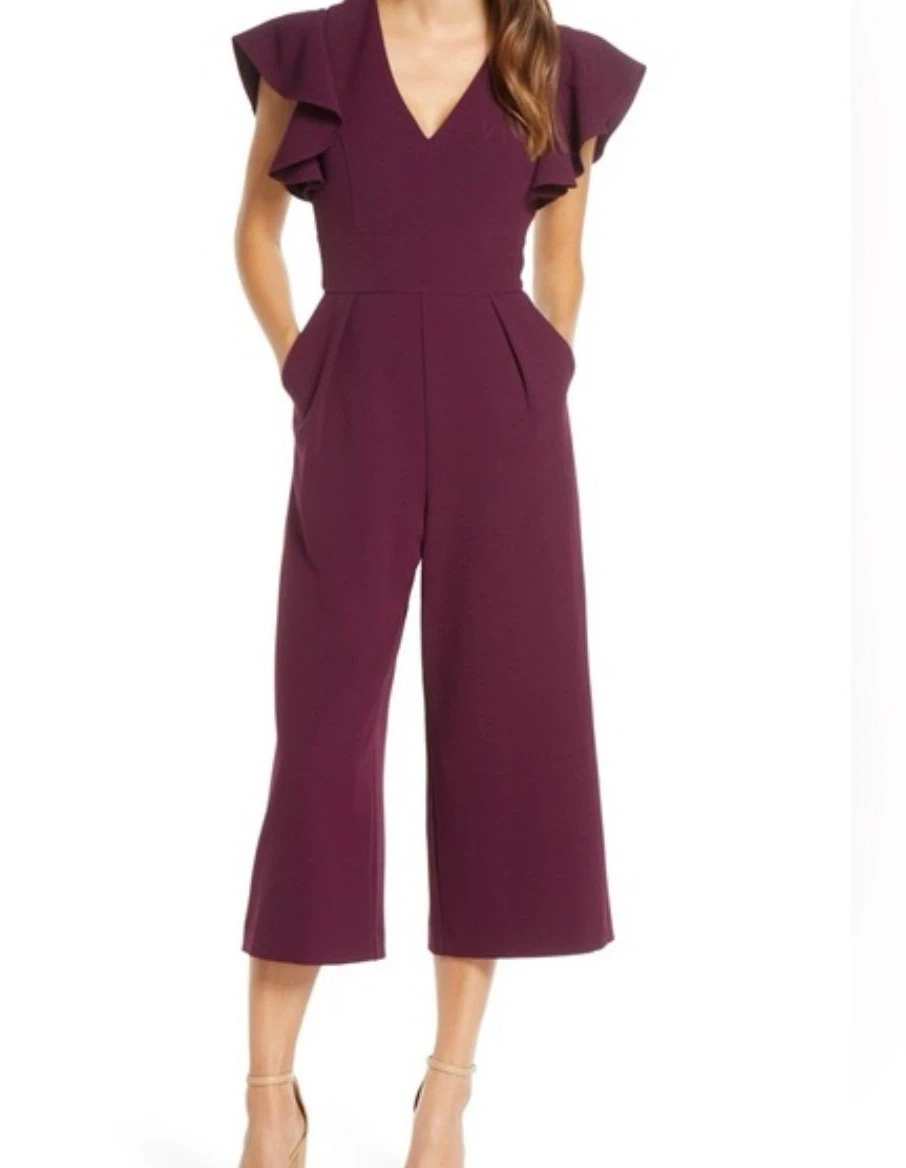 Eliza J Ruffle Sleeve Jumpsuit Size 2