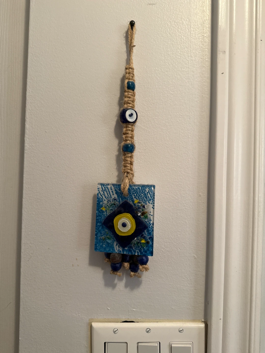 Hanging Macrame Evil Eye Charm