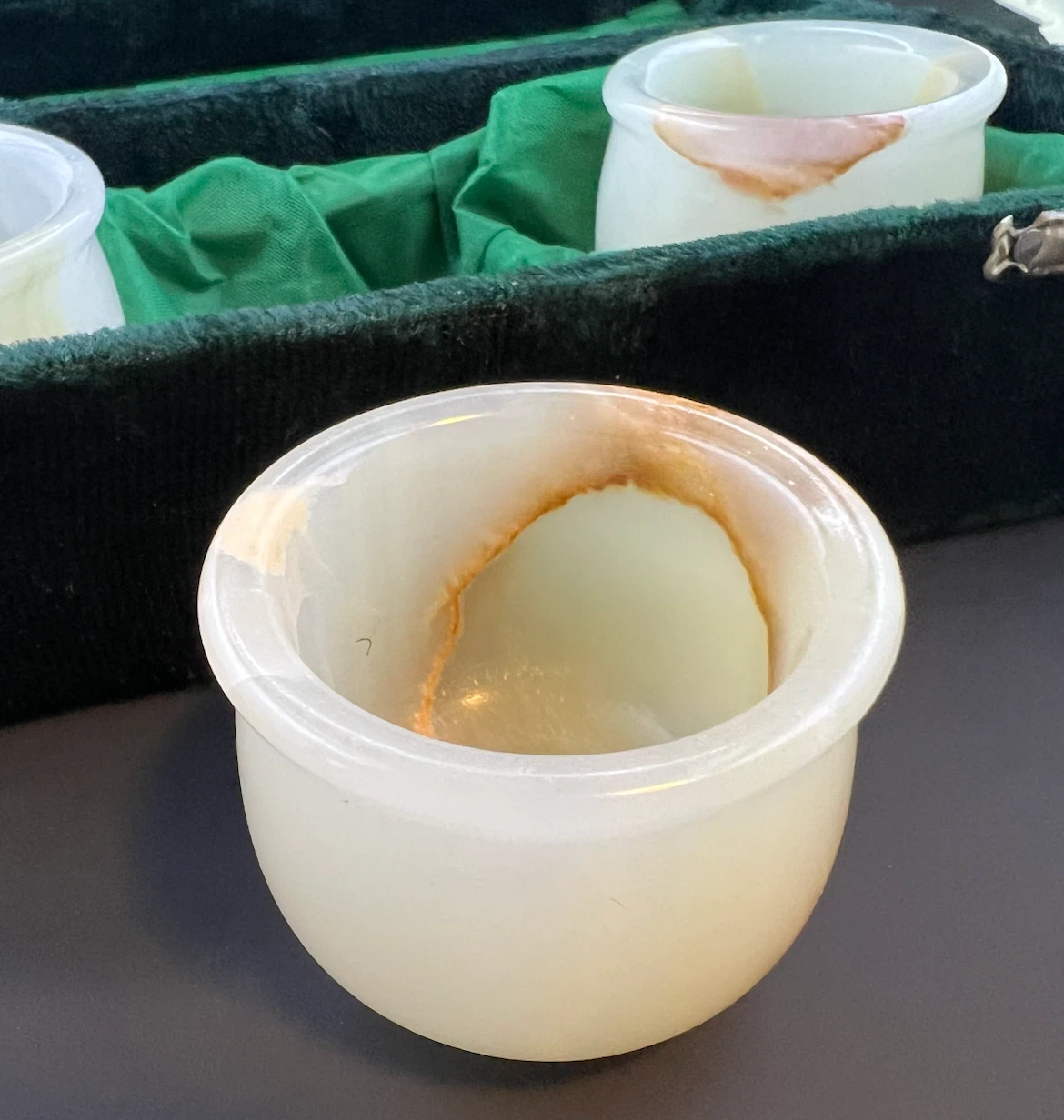Vintage Onyx Shot Glass Set with Velvet Box - photo 2