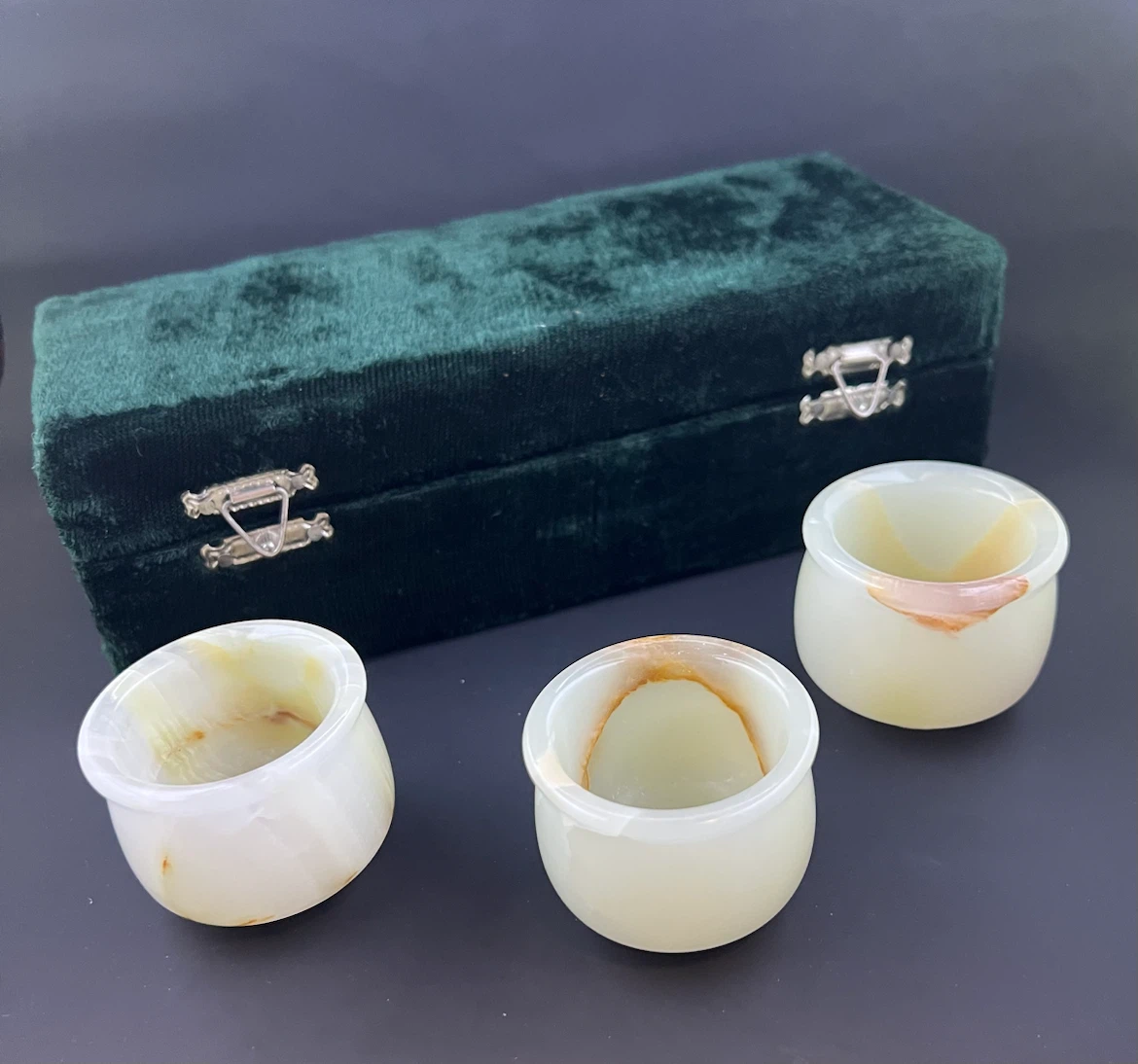 Vintage Onyx Shot Glass Set with Velvet Box - photo 4