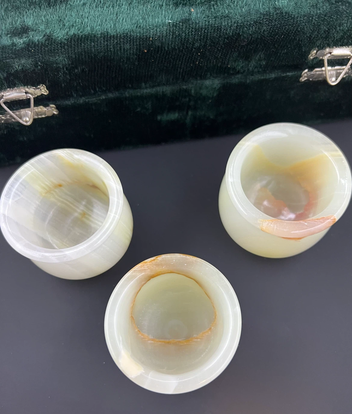 Vintage Onyx Shot Glass Set with Velvet Box - photo 5