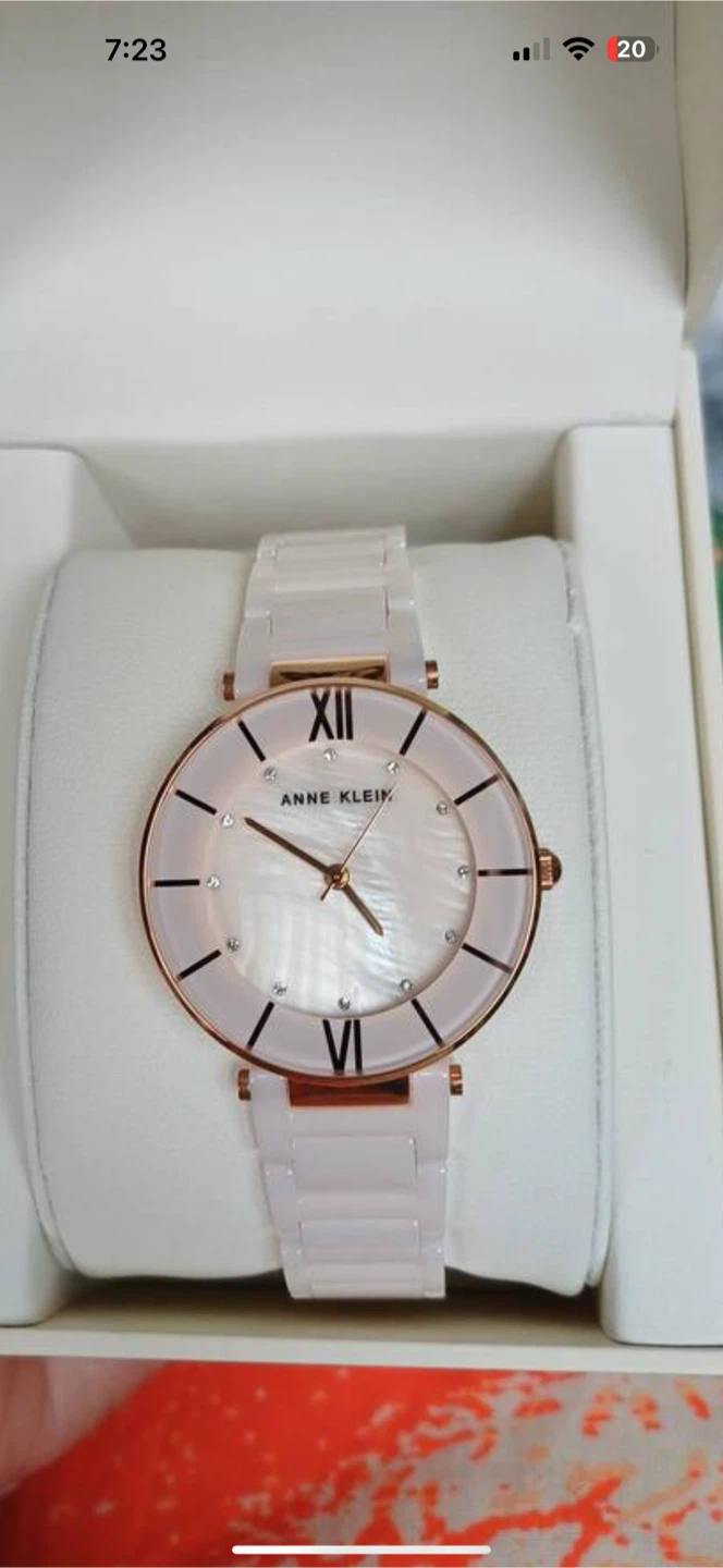 Anne Klein Gold Rectangular Quartz Women's Mesh Watch