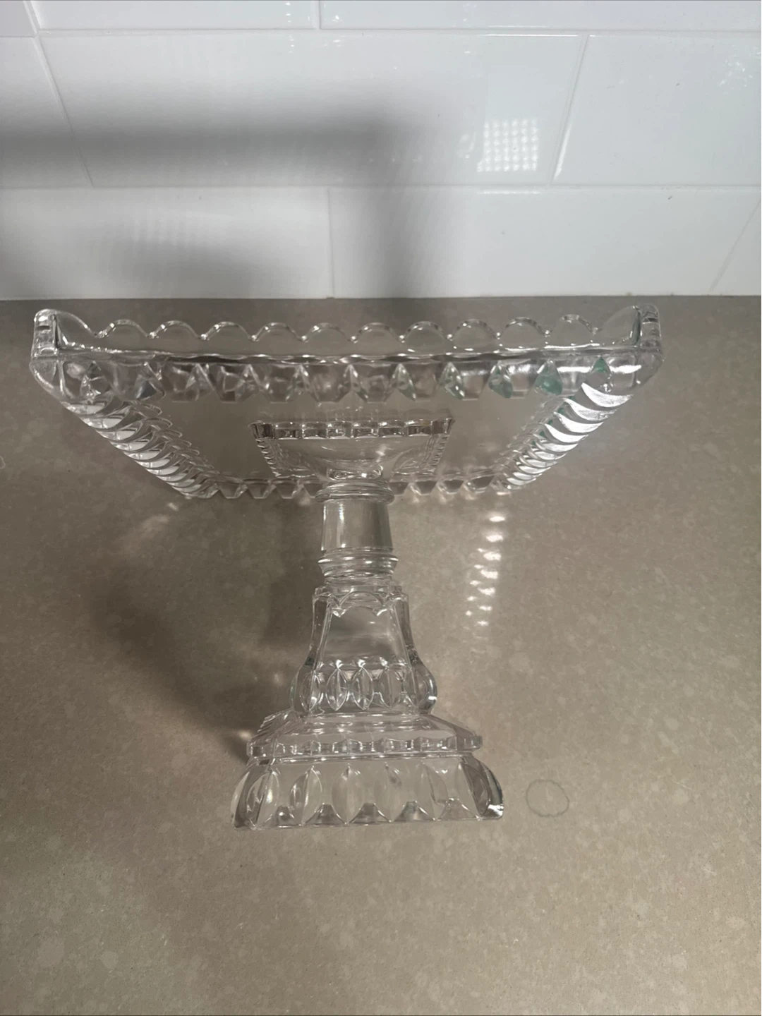 Glass Square Cake Stand Pedestal - photo 5
