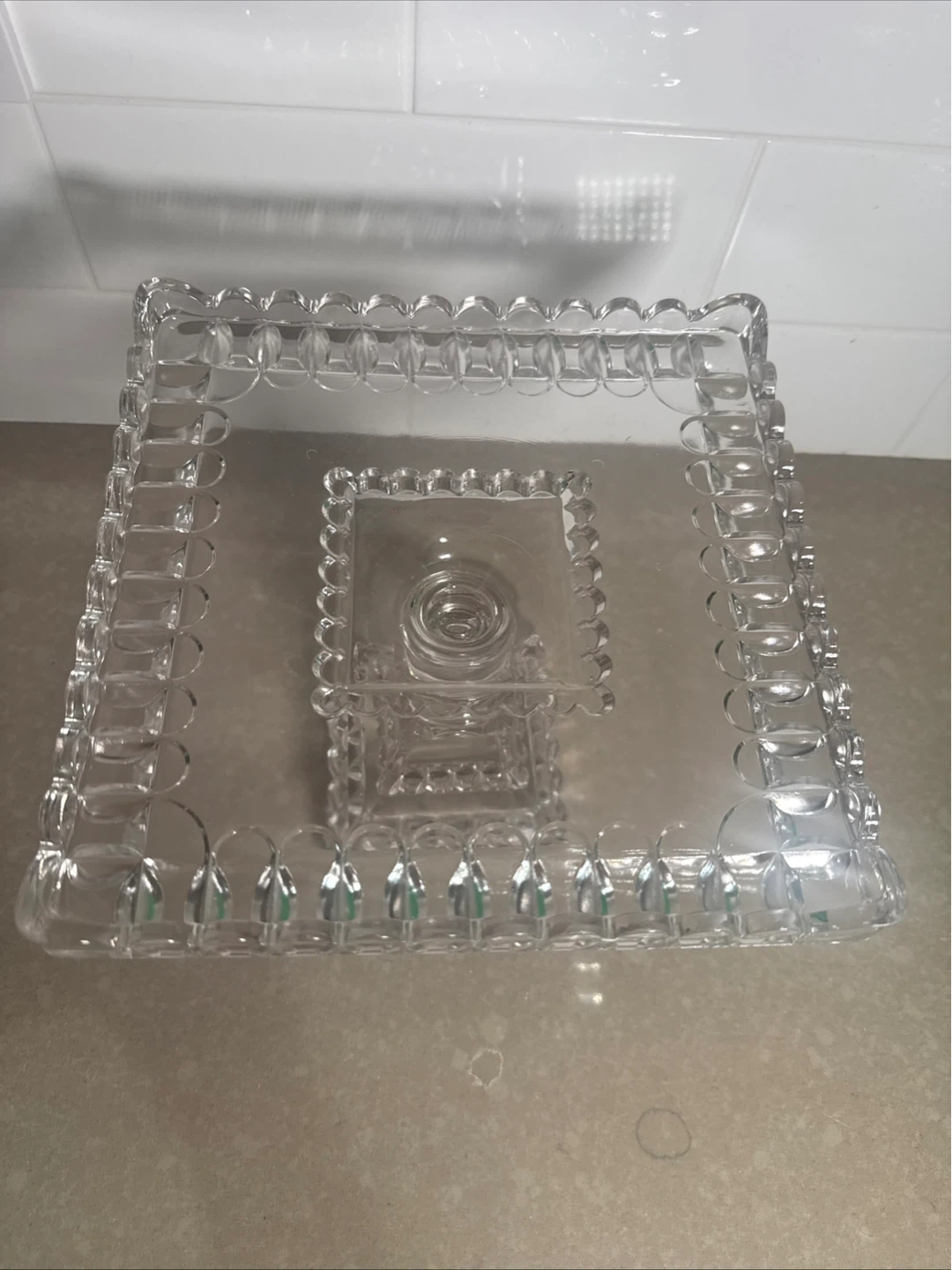 Glass Square Cake Stand Pedestal - photo 4