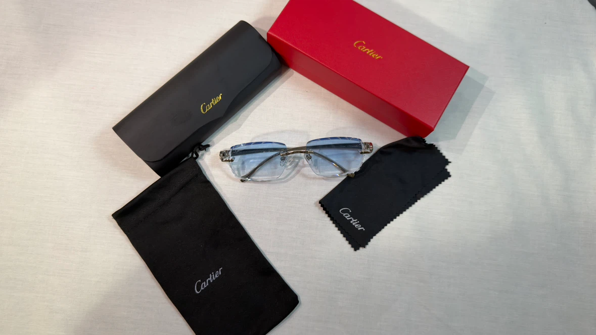 Cartier Rimless Sunglasses - Blue Gradient Lenses - photo 2
