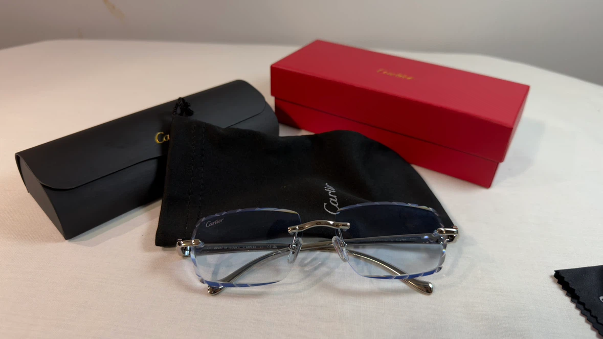 Cartier Rimless Sunglasses - Blue Gradient Lenses - photo 5